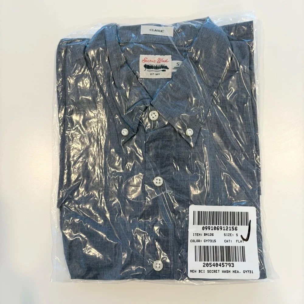 J. Crew Secret Wash Cotton Poplin Shirt Smoky Slate